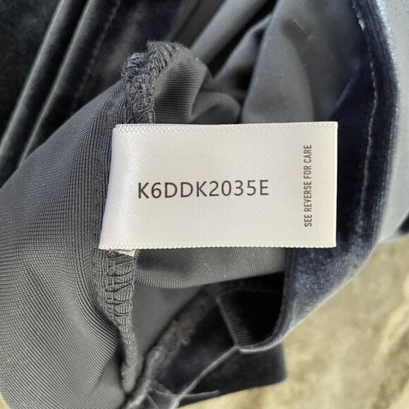 Bishop + Young NWT Hayden Velvet Dress Womens Sz L Blue Shift Knee Length Retro - Picture 9 of 14